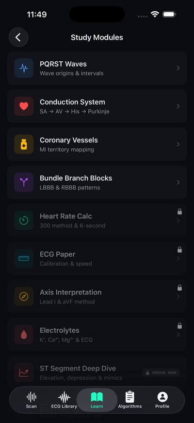 CardioLens — Study Modules
